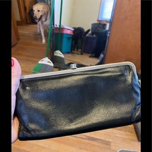 Hobo black patent leather wallet